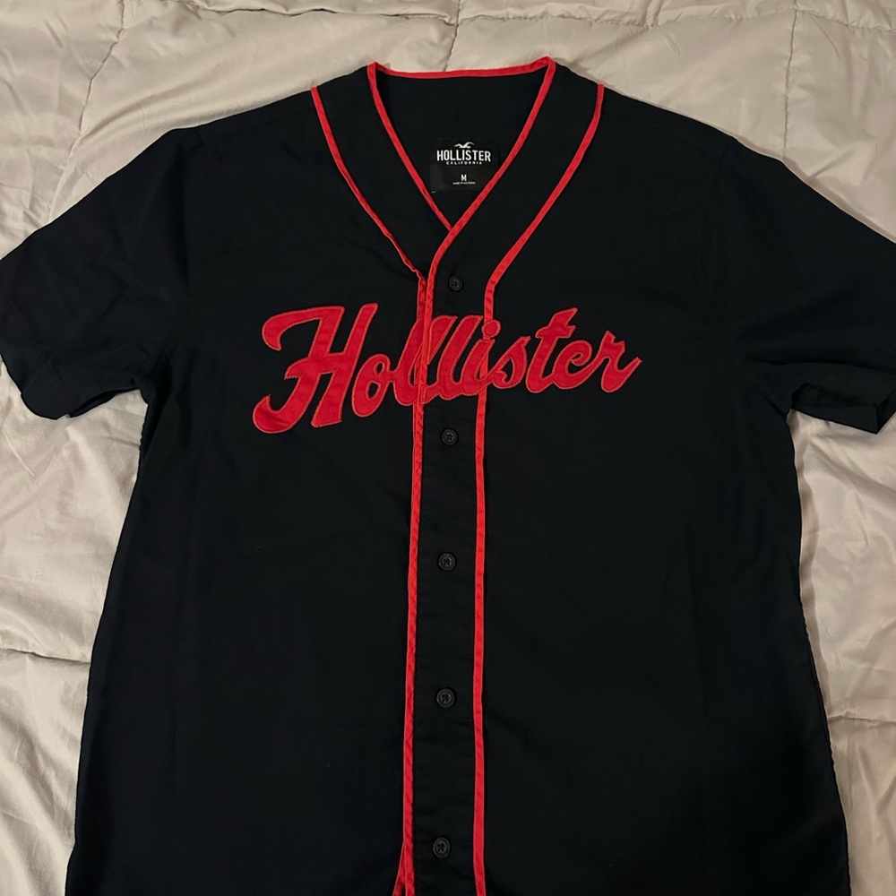Hollister Black Jersey with Red Trim